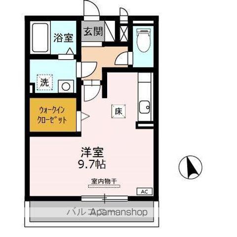 エル・ソレイユ(ワンルーム/1階)の間取り写真