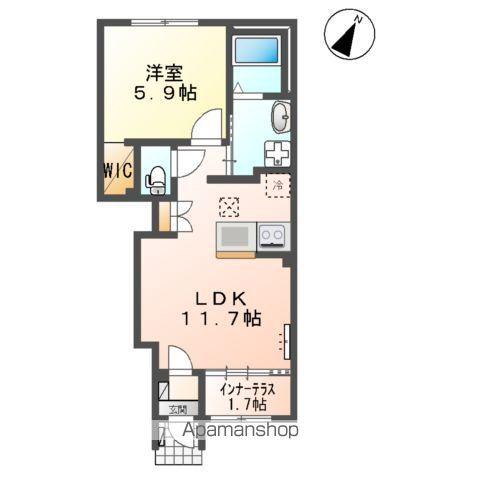 ウィステリア(1LDK/1階)の間取り写真