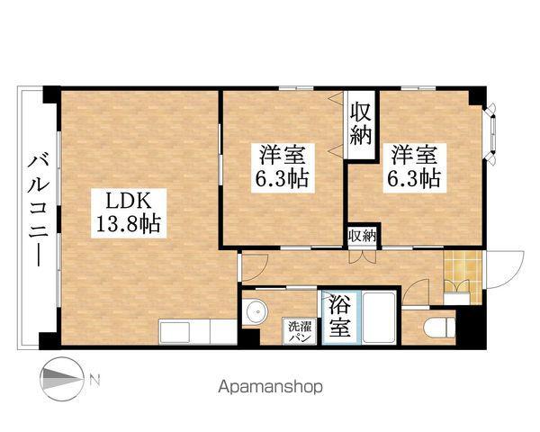 ドリームハイツ枇杷島(2LDK/4階)の間取り写真