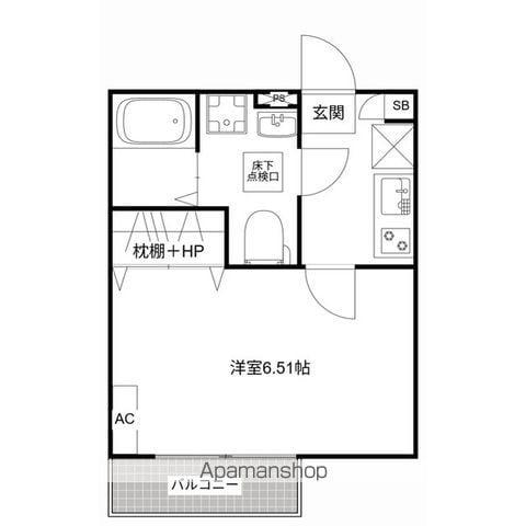 MQUARTO柏Ⅲ(1K/1階)の間取り写真