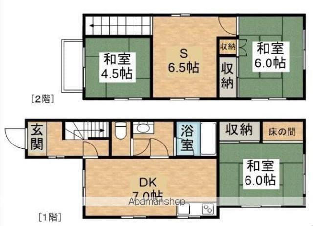 吉備線 備前三門駅 徒歩6分 2階建 築41年(3SDK)の間取り写真