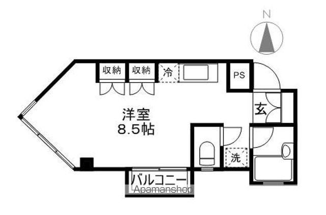 メゾン七瀬(ワンルーム/2階)の間取り写真