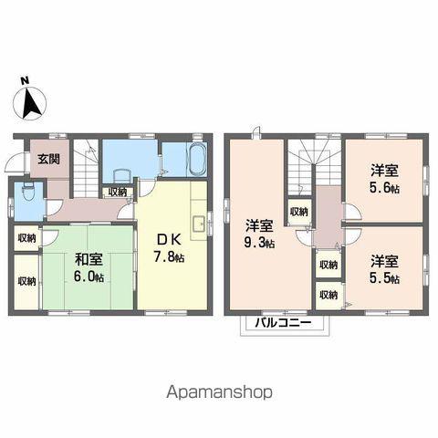 愛媛県松山市 2階建 築28年(4DK)の間取り写真