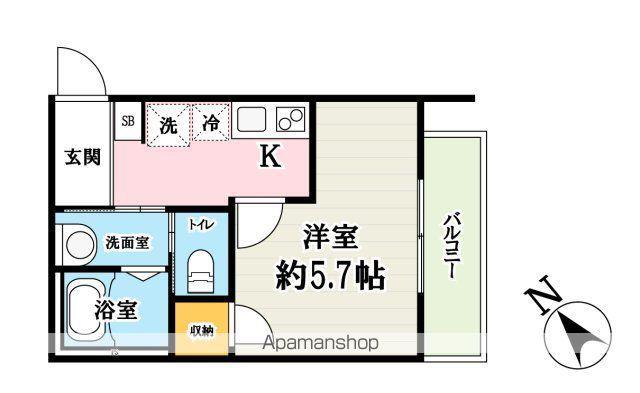ラコリーナ狭山(1K/2階)の間取り写真