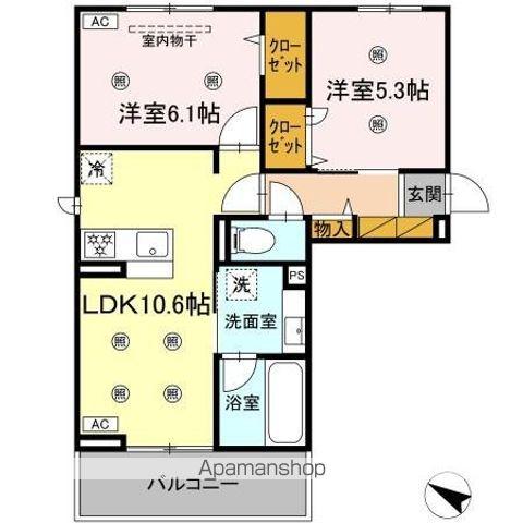 コニフェールIII(2LDK/2階)の間取り写真