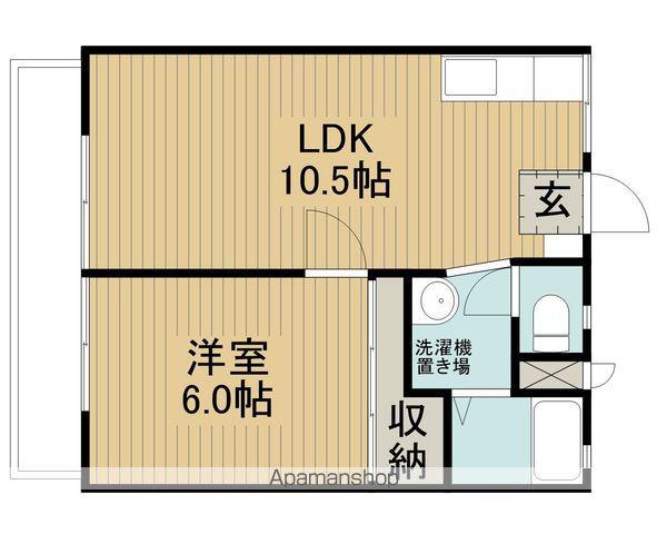 パナハイツセブンB棟(1LDK/2階)の間取り写真