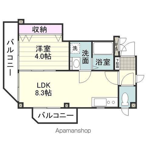 カサ・フェンテ(1LDK/3階)の間取り写真