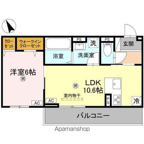 エレガンス ビュー(1LDK/2階)の間取り写真