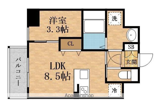 アルティザ京橋ウエスト(1LDK/2階)の間取り写真