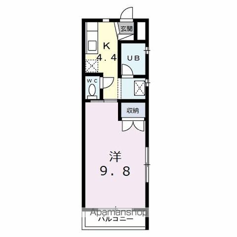 ベルエール(1K/3階)の間取り写真