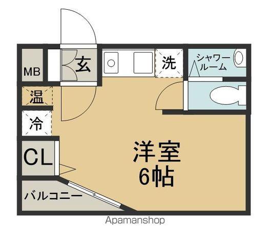 エレガンス宮町(ワンルーム/3階)の間取り写真
