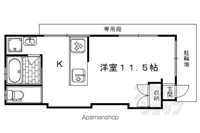 花園車道町APARTMENT1(1K/1階)の間取り写真