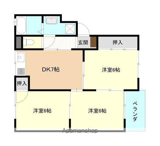 トリヴァンベール平山(3DK/3階)の間取り写真