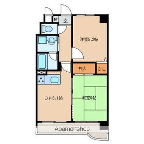 ライオンズマンション長住南3(2DK/4階)の間取り写真