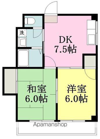 シーガルハウス(2DK/1階)の間取り写真