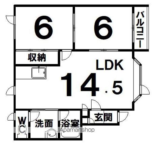 HAPPY TREE(2LDK/1階)の間取り写真