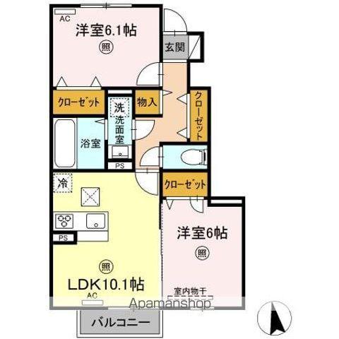 YUYA BASE(2LDK/1階)の間取り写真