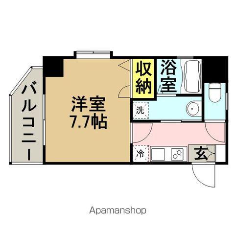 レジデンシャルヒルズ呉服(1K/2階)の間取り写真