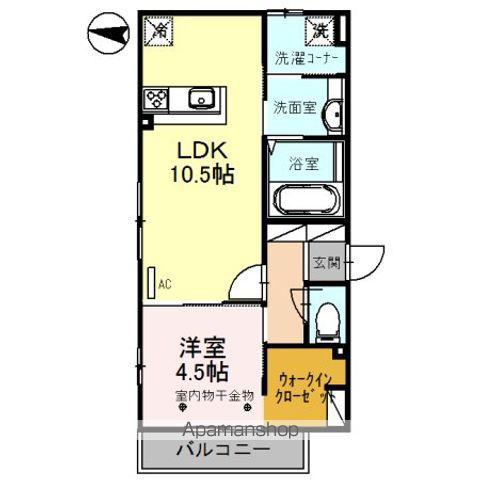 DIMORA(1LDK/3階)の間取り写真