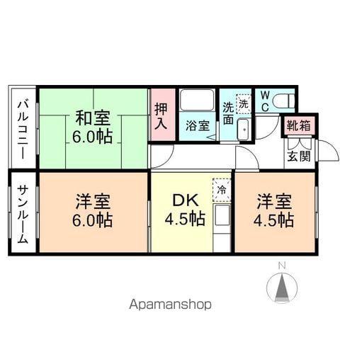 グリーンハイツ(3DK/2階)の間取り写真