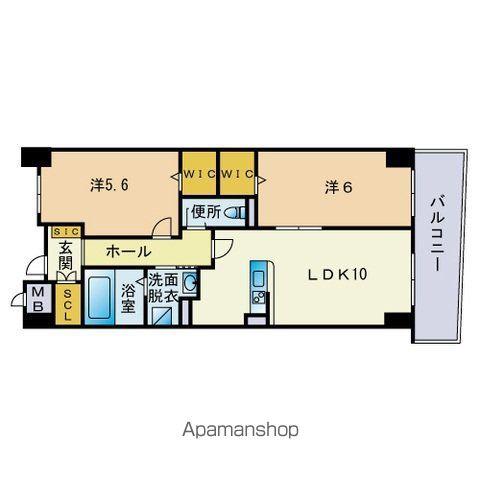 リオグランデ博多(2LDK/13階)の間取り写真