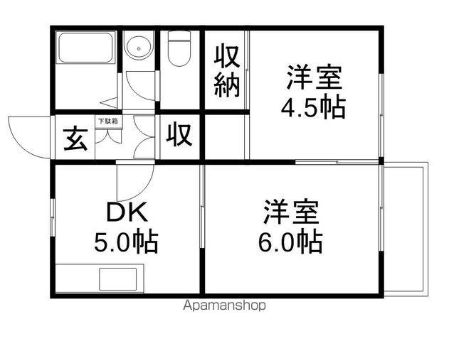 ハイツアメニティー(2DK/1階)の間取り写真