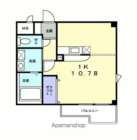 グレイシャス上田(1K/1階)の間取り写真