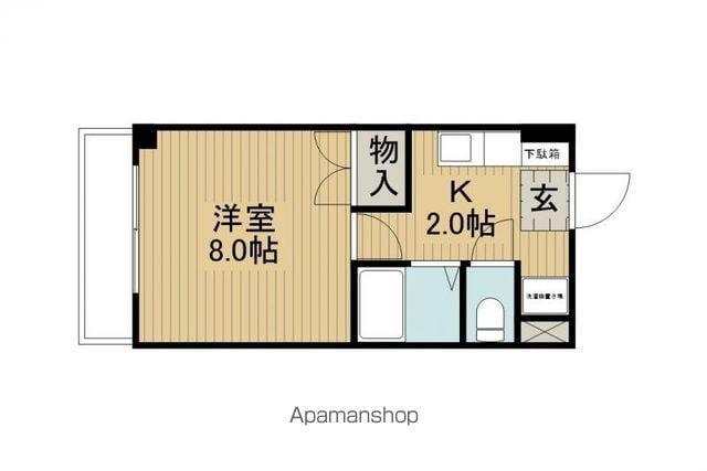 ブルースカイ(1K/3階)の間取り写真