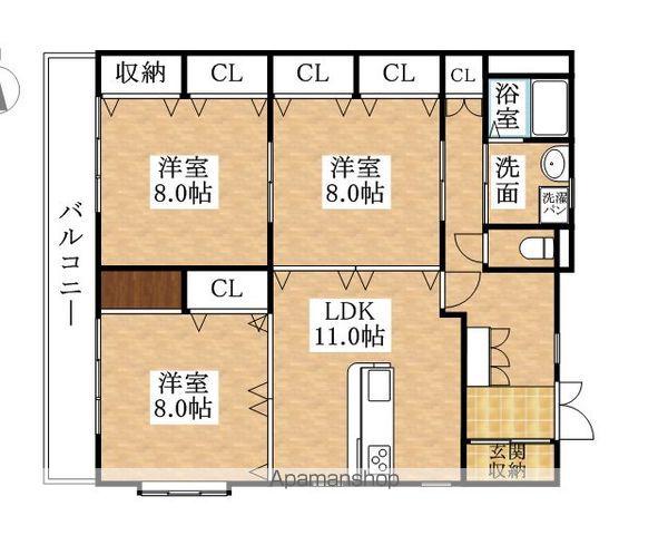 WOODS.148(3LDK/5階)の間取り写真