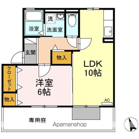 MAISONNETTEアルペンローゼ(1LDK/1階)の間取り写真