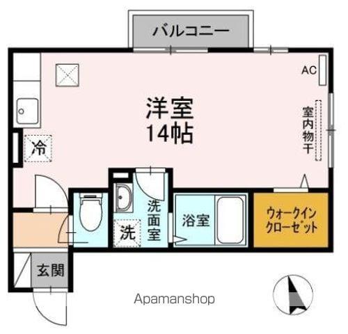 MIUMU A棟(ワンルーム/1階)の間取り写真