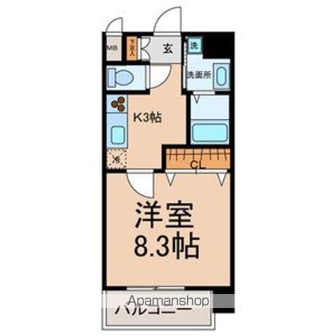 ラ ベル ヴィー(1K/2階)の間取り写真