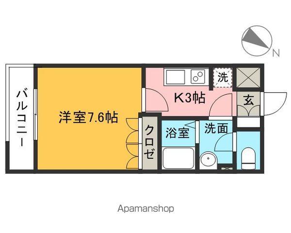 チェリーブロッサム(1K/2階)の間取り写真