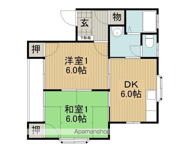 ドゥエル岩波(2DK/2階)の間取り写真