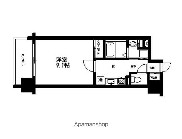 レジディア榴岡 ウエスト棟(1K/4階)の間取り写真