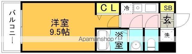 ピュアドームパラジオ博多(1K/5階)の間取り写真