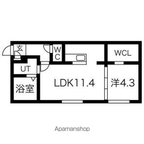 PCHE山鼻D(1LDK/3階)の間取り写真