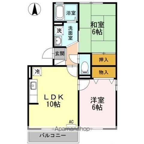 ファミーユタイチ A棟(2LDK/2階)の間取り写真
