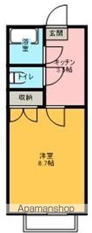 ベルトピア福島9(1K/2階)の間取り写真
