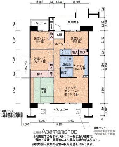 サンヴァリエ針中野3号棟(4LDK/7階)の間取り写真