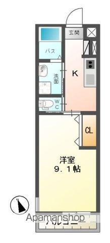 サンモール(1K/1階)の間取り写真