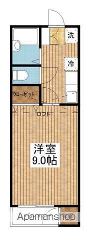ハピネスKⅡ(1K/2階)の間取り写真