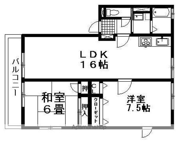 レトア立願寺A(2LDK/1階)の間取り写真