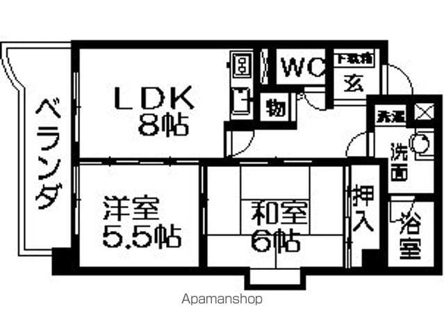 マンションベルエア(2LDK/2階)の間取り写真