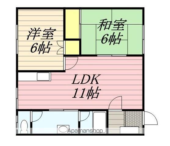 コーポステーション(2LDK/2階)の間取り写真