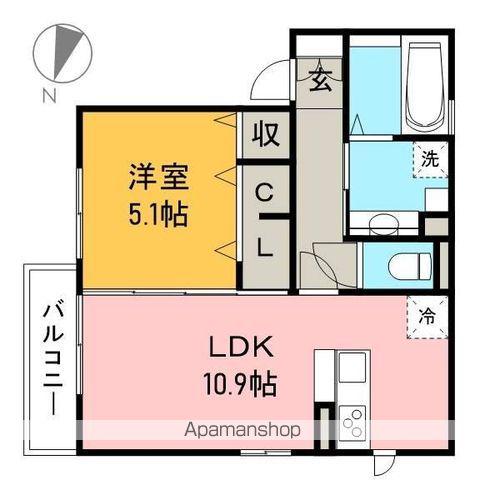フローラ(1LDK/1階)の間取り写真