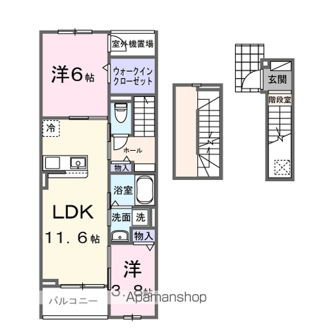 ヴェルドミール(2LDK/3階)の間取り写真