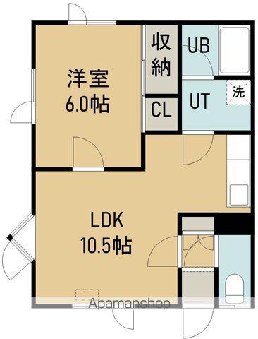 第9タジマハイツ(1LDK/1階)の間取り写真