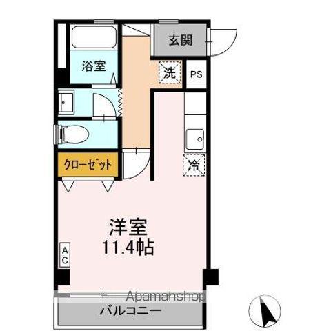 ざおうマンション(ワンルーム/2階)の間取り写真