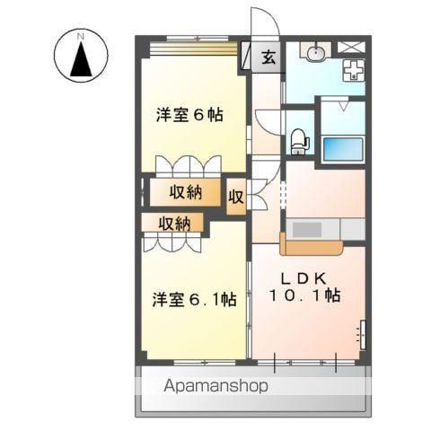 コンフォール前田Ⅲ(2LDK/2階)の間取り写真